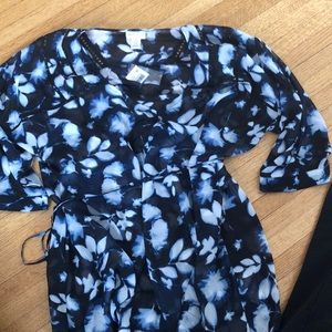 Black floral maternity top